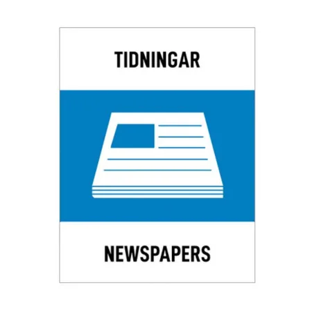 Källsorteringsdekal - Tidningar - 130 x 170 mm
