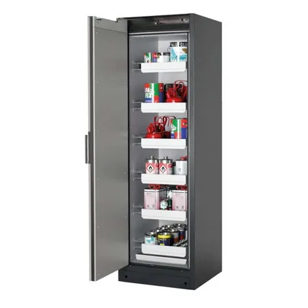 Brandsäkert kemikalieskåp Select W-66L-O bredd 600 mm, 6 utdragskar, vänsterhängd dörr