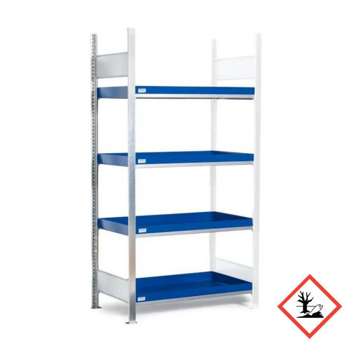 Kemikaliehylla GRW 1060 x 640 med 4 lagerplan - Påbyggnadsdel