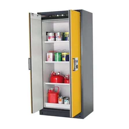 Brandsäkert kemikalieskåp Select W-93 bredd 900 mm, 3 hyllplan