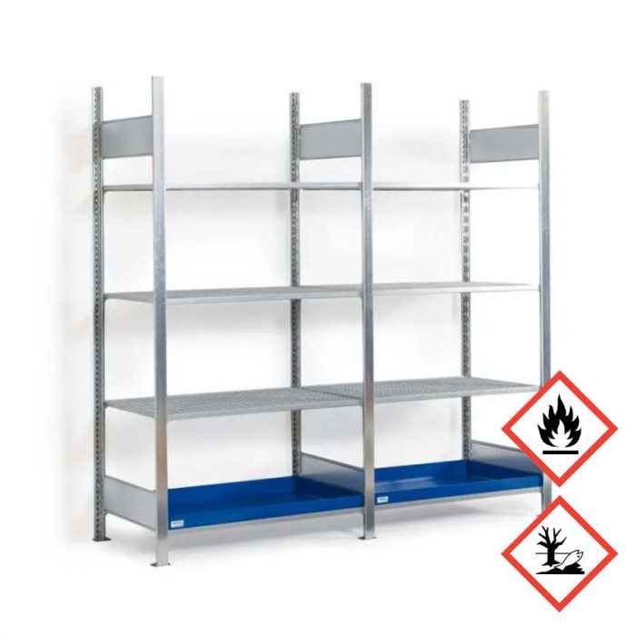 Kemikaliehylla GRG 1060 x 640 med 4 lagerplan - Påbyggnadsdel