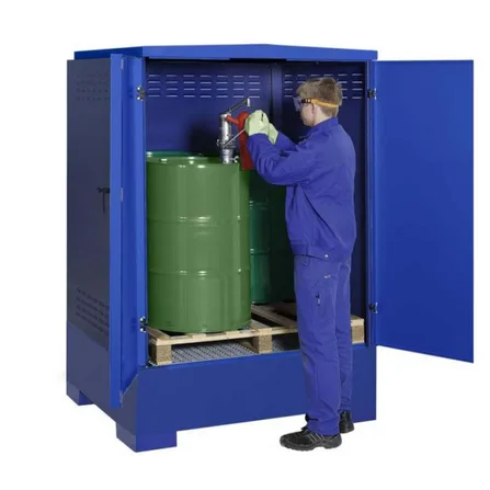 Fatskåp Steelsafe D4 400 L, för upp till fyra 200 liters fat