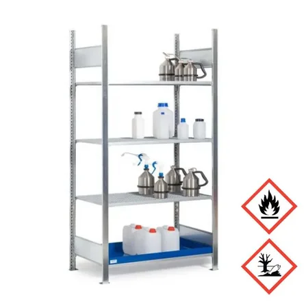 Kemikaliehylla GRG 1060 x 640 med 4 lagerplan