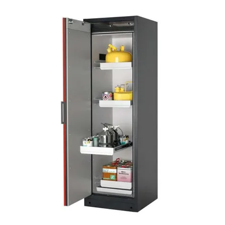 Brandsäkert kemikalieskåp Select W-64L-O bredd 600 mm, 4 utdragskar, vänsterhängd dörr