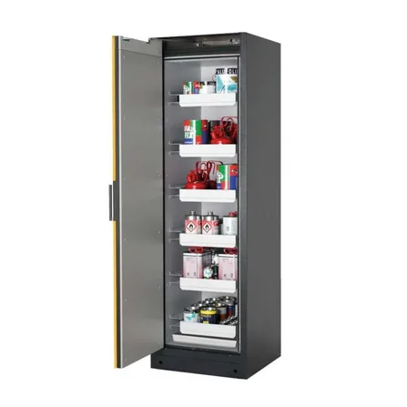 Brandsäkert kemikalieskåp Select W-66L bredd 600 mm, 6 utdragskar, vänsterhängd dörr