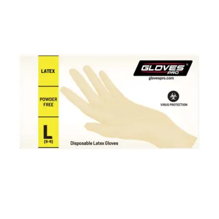 Latexhandske för engångsbruk, beige puderfri, 100 st