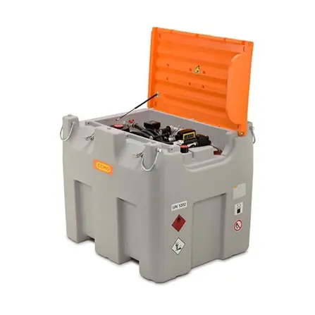 Mobil dieseltank 980 L med lock, 230V pump