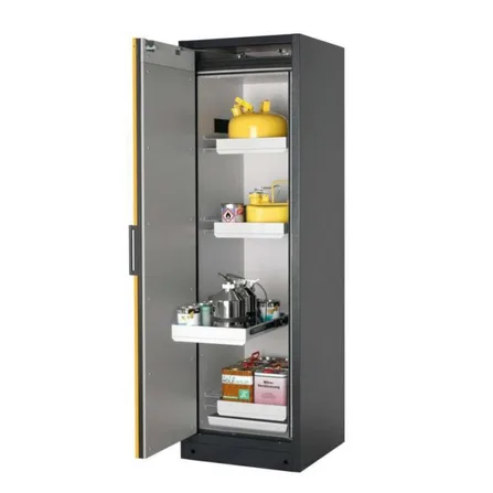 Brandsäkert kemikalieskåp Select W-64L bredd 600 mm, 4 utdragskar, vänsterhängd dörr