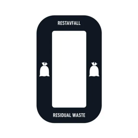 Källsorteringsdekal - Restavfall - passar möbel Multi