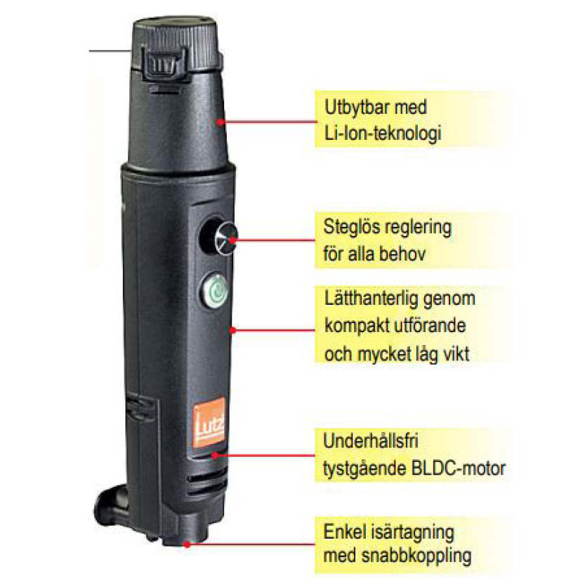 Batteridriven fatpump B1 PP, tre rörlängder - 500 mm