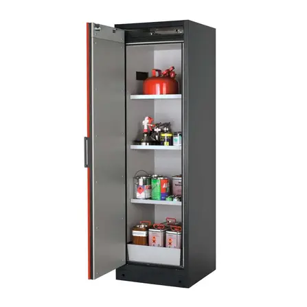 Brandsäkert kemikalieskåp Select W-63L bredd 600 mm, 3 hyllplan, vänsterhängd dörr
