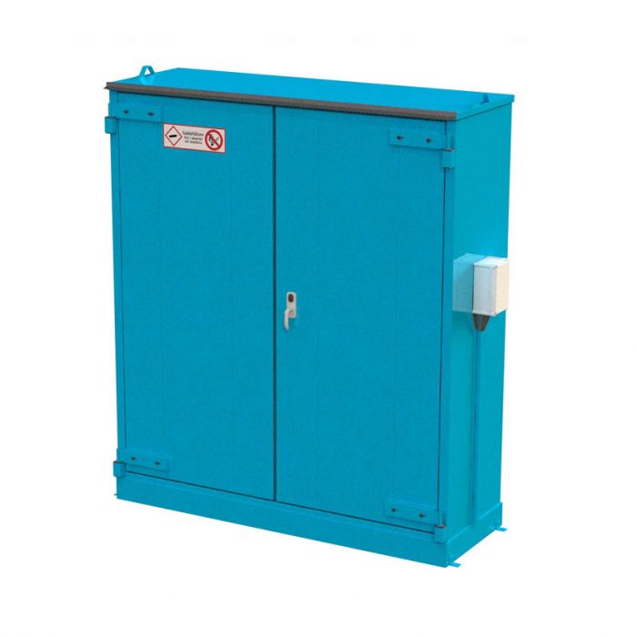 Gasskåp serie 175 EI30, förvaring för 2-8 st gasoltuber P45, isolerat uteskåp - 175XHD, 4 st P45 2220x780x2480 mm