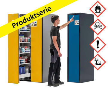 Två brandklassade kemikalieskåp Scoper klass EI 90 min.