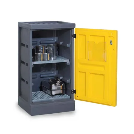 Miljöskåp PolyStore PS 611-1.1, med enkeldörr, 1 utdragskar och 1 gallerhylla