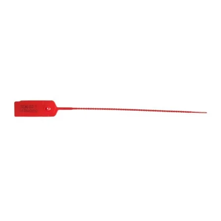 Plombering av röd plast 100 st, numrerade, längd 245 mm