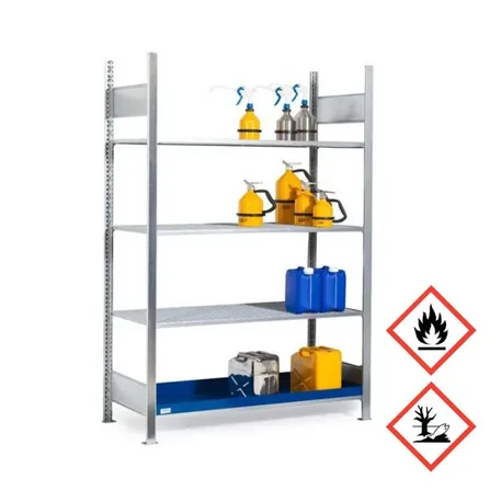 Kemikaliehylla GRG 1360 x 440 med 4 lagerplan