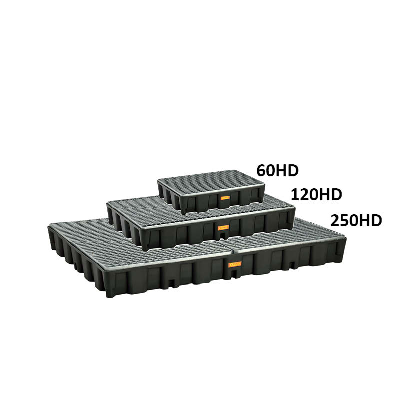 Arbetsgolv 120HD av PE med stålgaller, en sektion med mått 1200x800x180 mm
