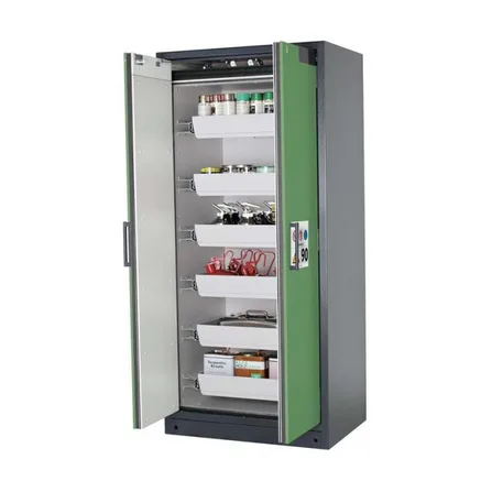 Brandsäkert kemikalieskåp Select W-96-O bredd 900 mm, 6 utdragskar