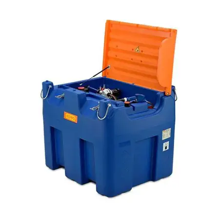 Mobil AdBlue tank 980 liter med pump, behållare med kranöglor och lock