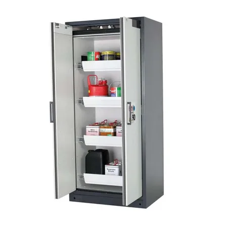 Brandsäkert kemikalieskåp Select W-94 bredd 900 mm, 4 utdragskar