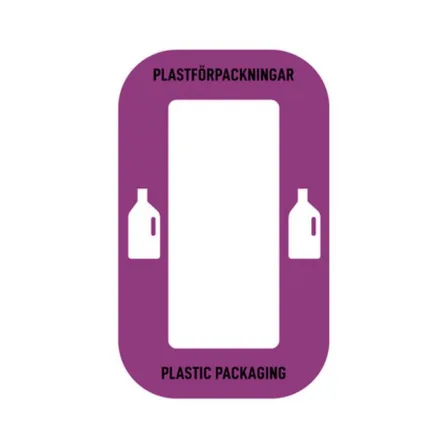 Källsorteringsdekal - Plastförpackningar - passar möbel Multi