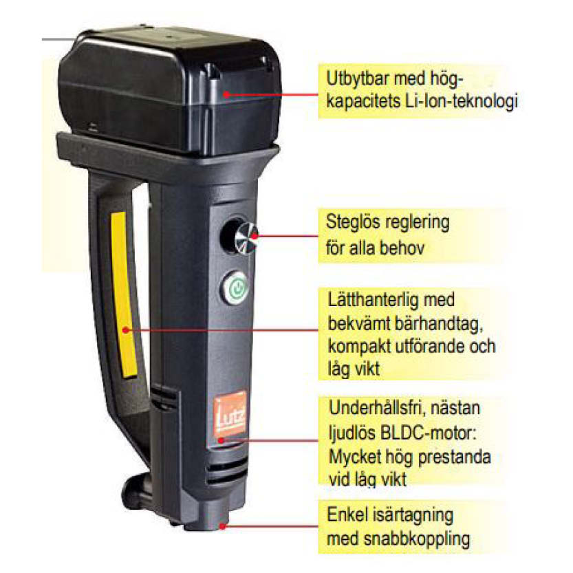 Batteridriven fatpump B2 PP-R, tre rörlängder - 500 mm
