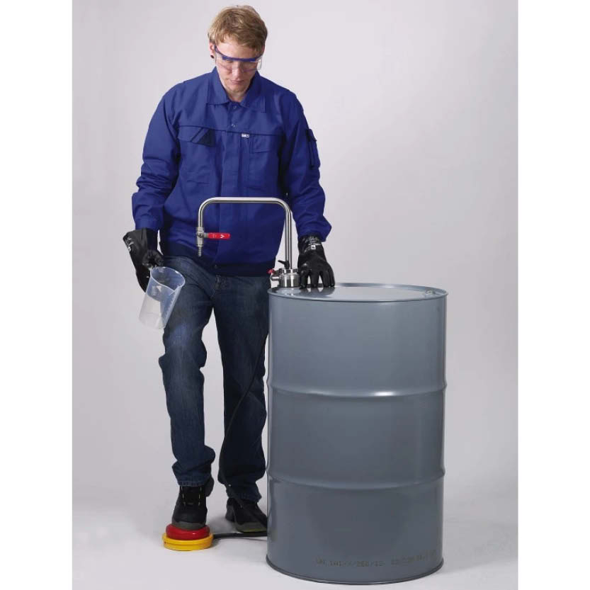 Fatpump, rostfri med fotmanövrering, ATEX-klassad