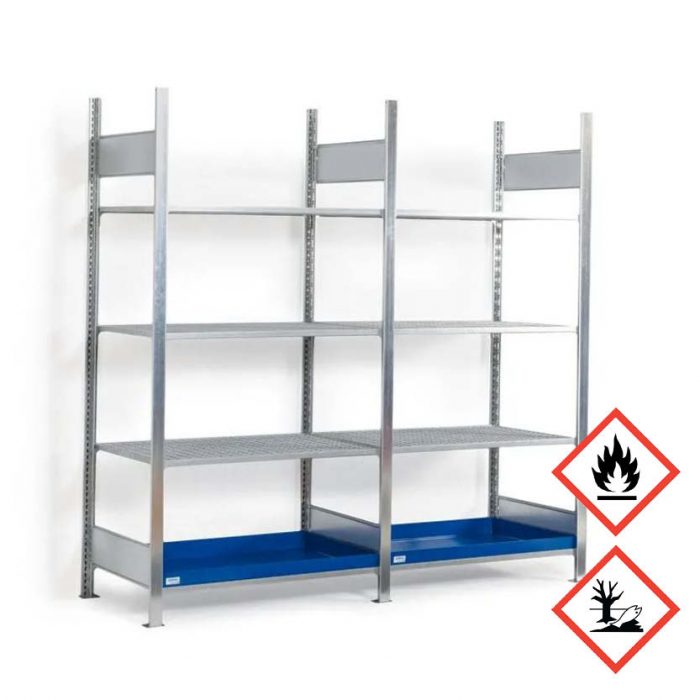 Kemikaliehylla GRG 1060 x 440 med 4 lagerplan - Påbyggnadsdel
