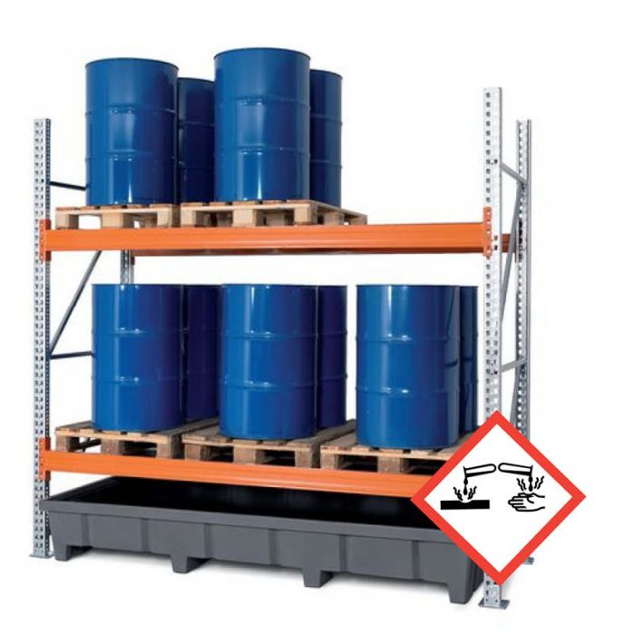 Pallställ med uppsamlingskar av polyeten (PE) - Påbyggnadsdel