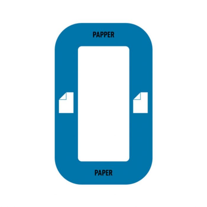 Källsorteringsdekal - Papper - passar möbel Multi