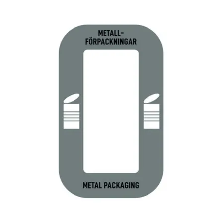 Källsorteringsdekal - Metallförpackningar - passar möbel Multi