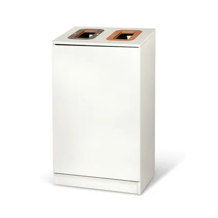 Källsorteringsmöbel Multi 2, med 2 inkast i locket