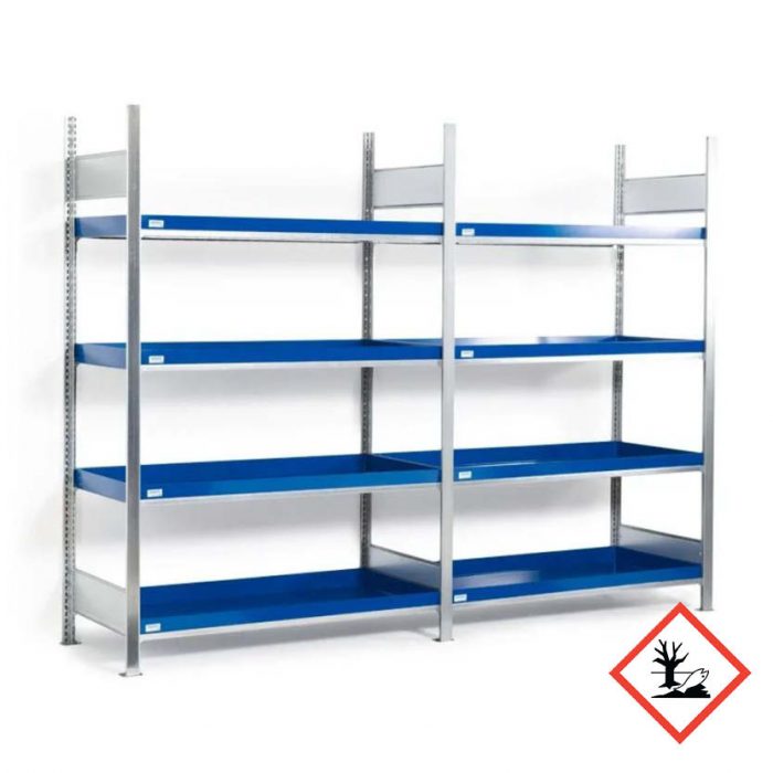 Kemikaliehylla GRW 1360 x 440 med lagerplan - Påbyggnadsdel