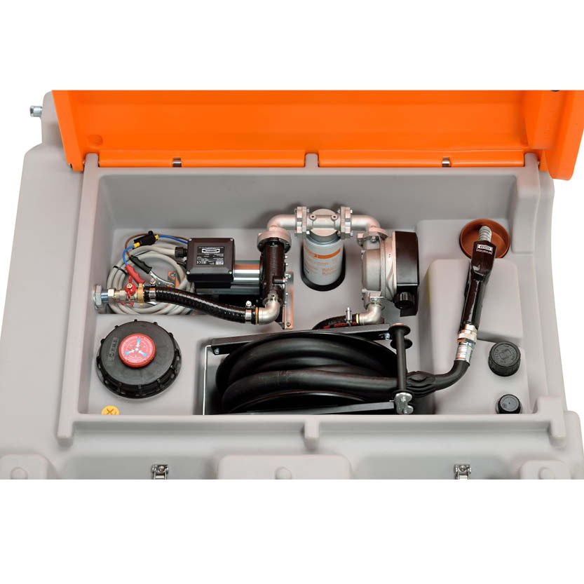 Mobil dieseltank 980 L med lock, 12/24V pump - Premium