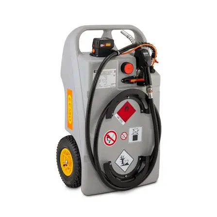Dieselkärra 100 L mobil med batteridriven pump 18V