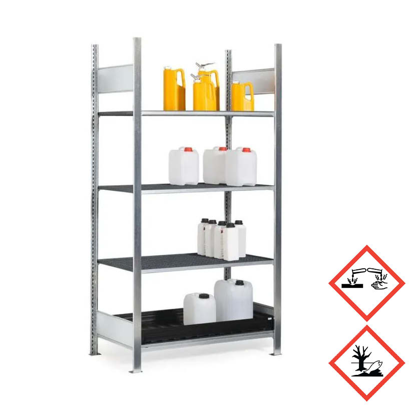 Kemikaliehylla GKG 1060 PRO med 4 lagerplan - Grundutförande