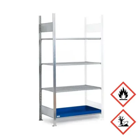 Kemikaliehylla GRG 1060 x 440 med 4 lagerplan