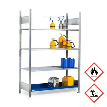 Kemikaliehylla GRG 1360 x 640 med 4 lagerplan