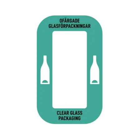 Källsorteringsdekal - Ofärgade glasförpackningar - passar möbel Multi