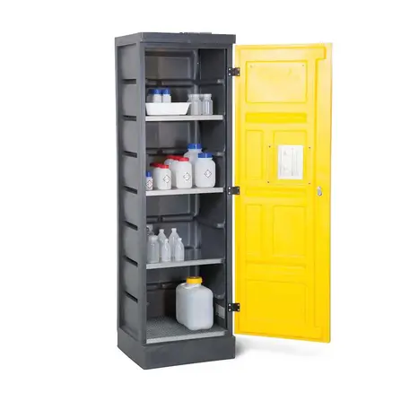 Miljöskåp PolyStore PS 620-3.1, med enkeldörr, 3 utdragskar och 1 gallerhylla